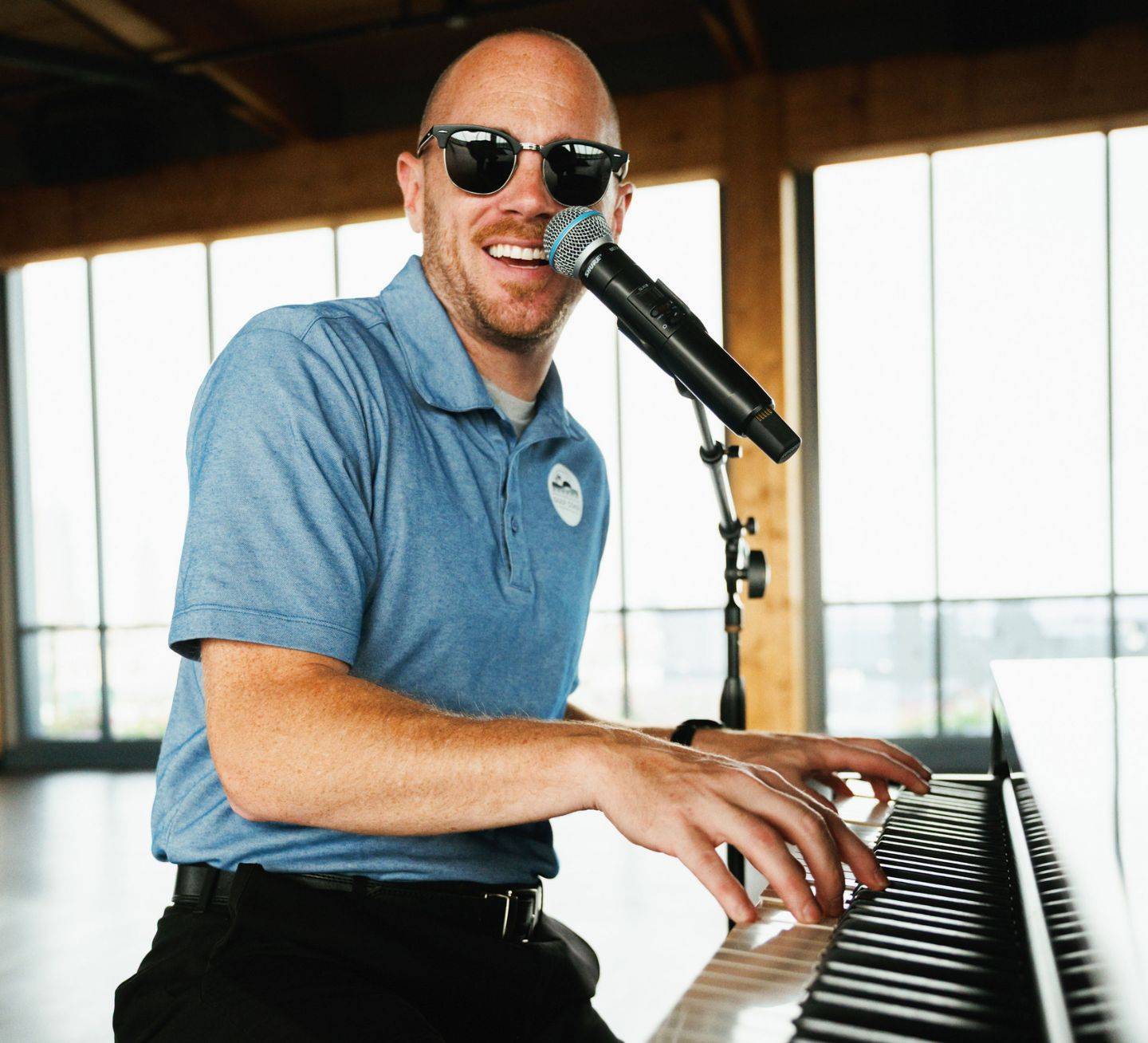 Greg playing the piano